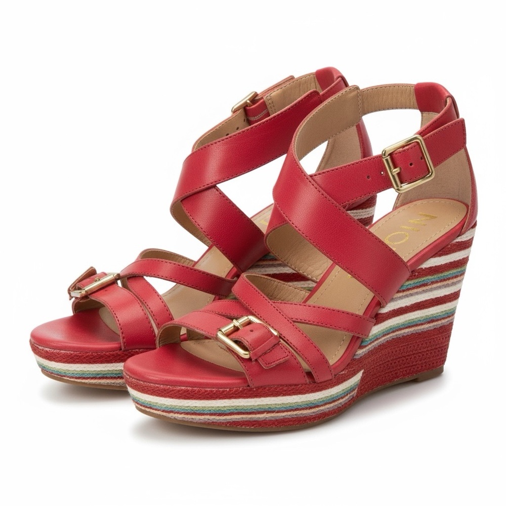 Nicole Danica Wedge Sandals with Jute Rope String 3” Heels Size 9M